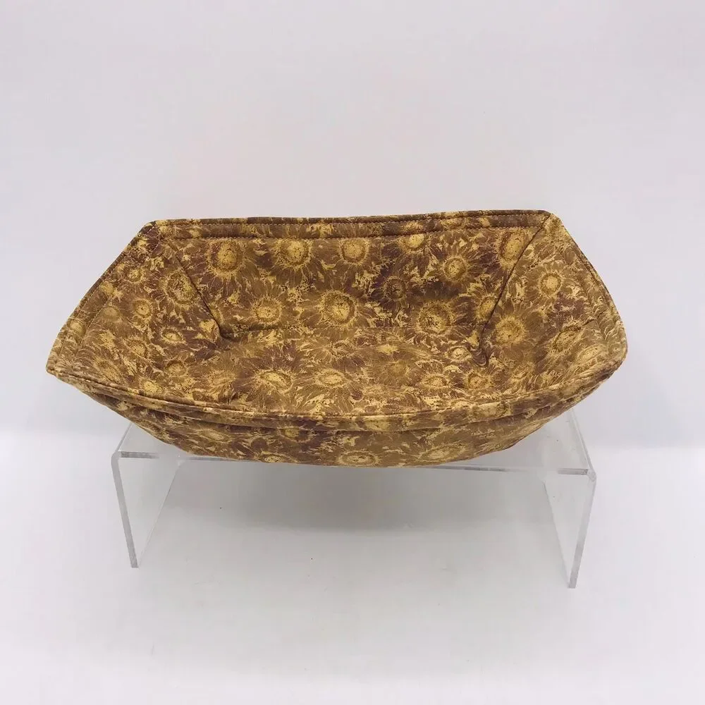 Reversible Microwave Cozie For Takeout Containers Cottage Floral Neutral Brown